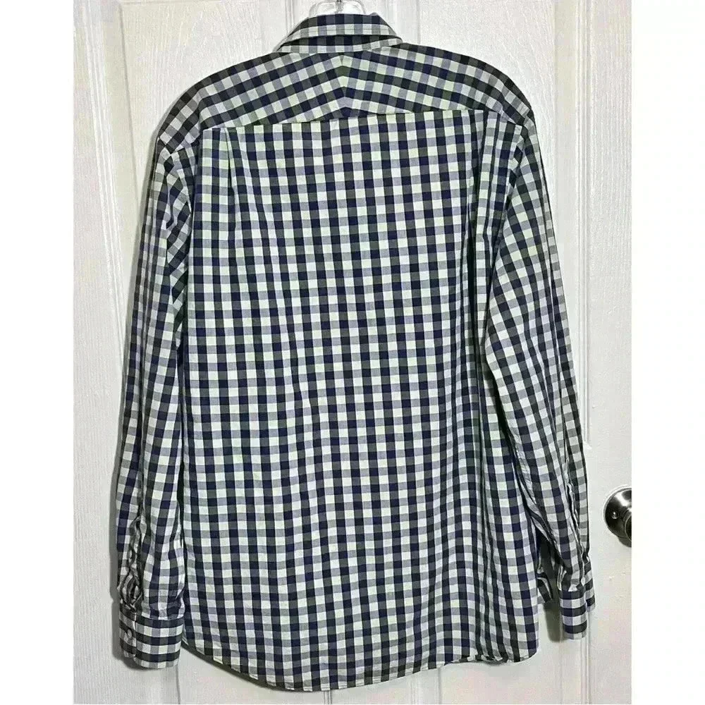 CHARLES TYRWHITT Slim Fit Check Green & Blue Men’s Button Down | size large - Picture 2 of 6